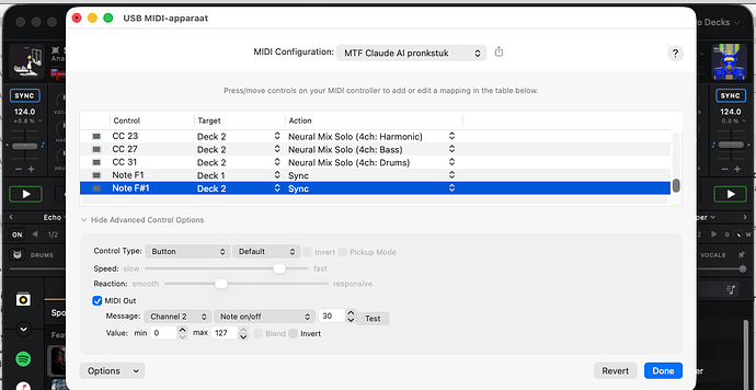 Djay midi configuration Show : Hide Advanced control options
