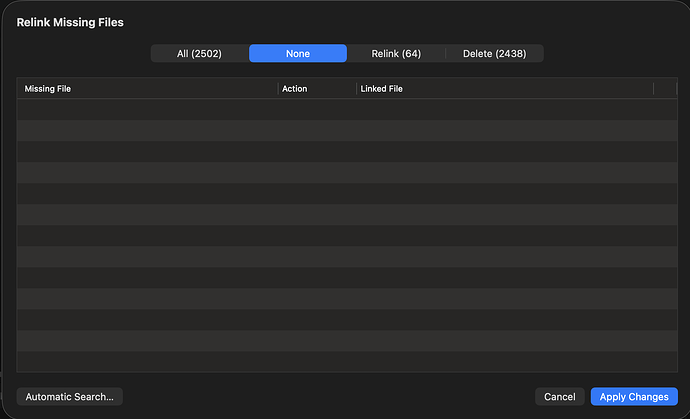 Djay : Relink missing files > NONE