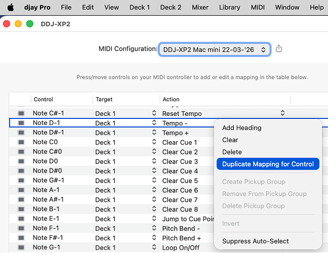 Algoriddim Djay "duplicate mapping for control"