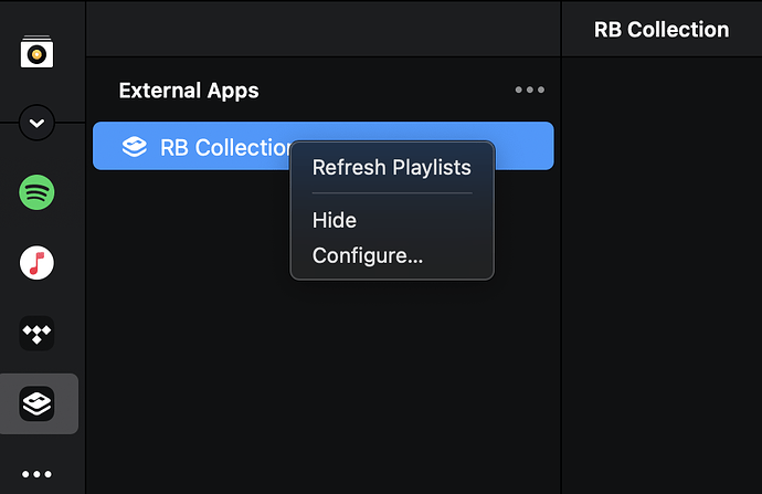 Djay : right-click RB-collection