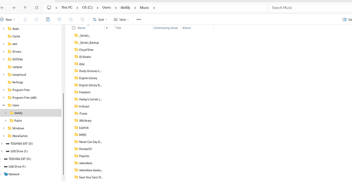 SERATO FOLDER ON INTERNAL DRIVE